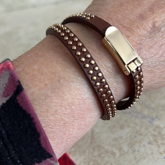 Leather Studed Choker or Double wrap Bracelet - Picture 4 of 6